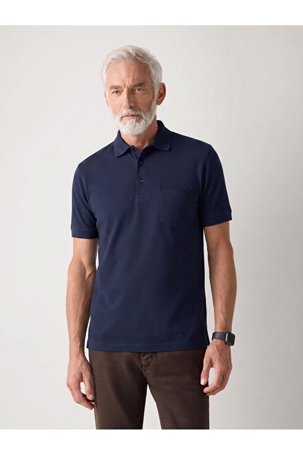 High Quality 100% Cotton Men's Pique Knitted Polo Collar T-Shirt