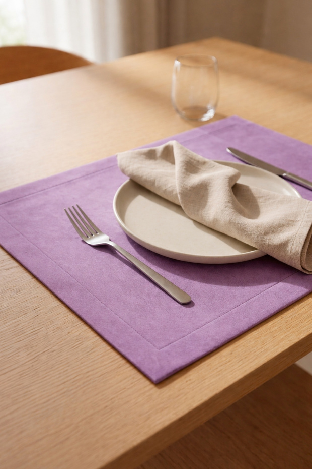 Barcelona Velvet Textured 6-Piece American Service Set Lilac