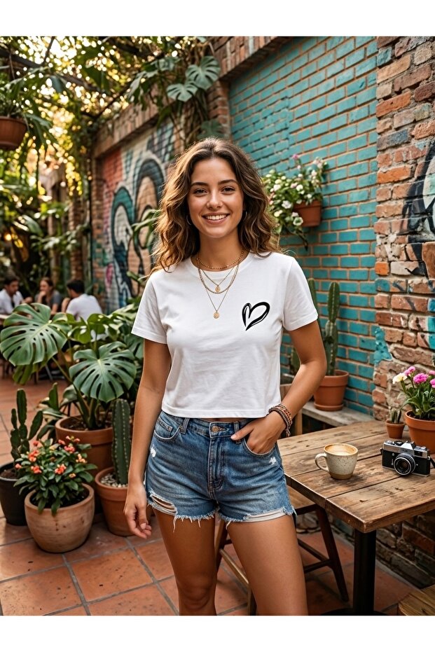 Kalp Baskılı Crop