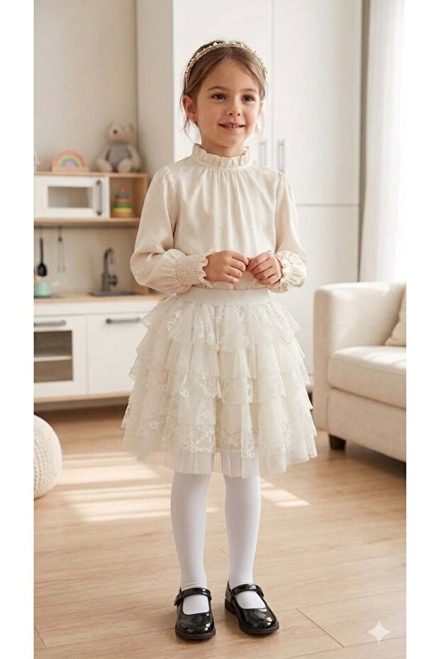 Girl's lace tutu skirt ckb-50417