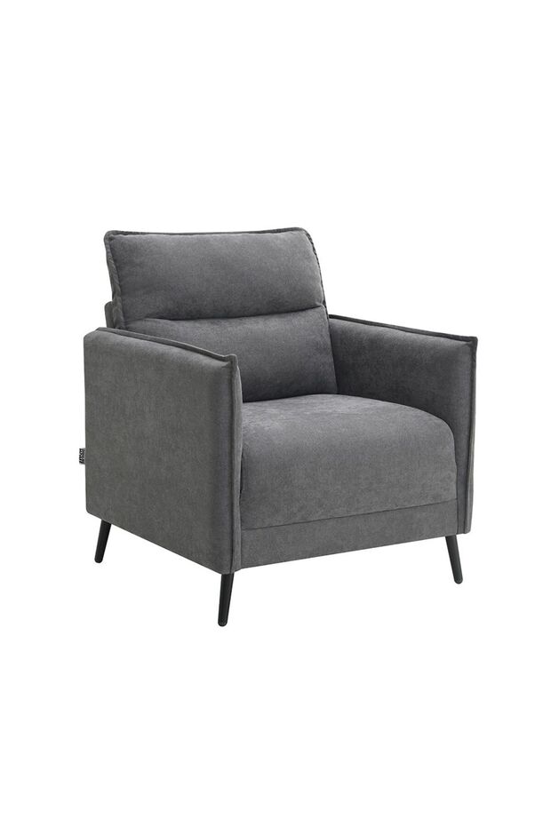 Aisha 1 Seater Fabric Sofa | Armchair | Single Seater Accent Chair | L84xW80xH93cm - Grey