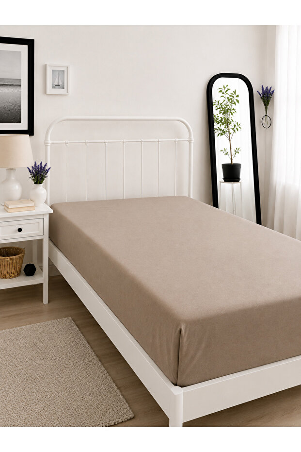 Cotton Combed Fabric Elastic Single Bed Sheet - Fitted