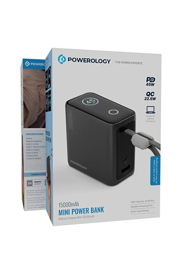 15000mah Mini Power Bank Black