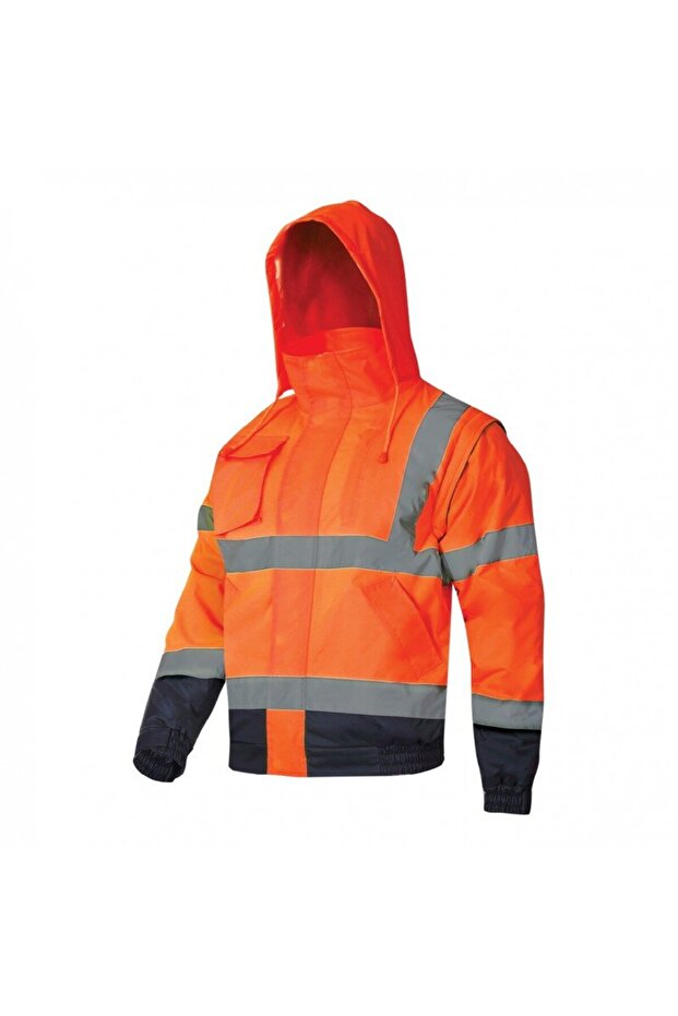 Padded reflective jacket / orange - m