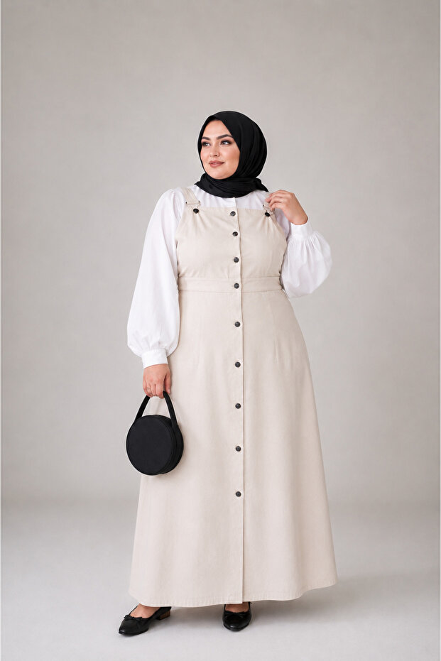 Plus Size Hijab Buttoned Gilet