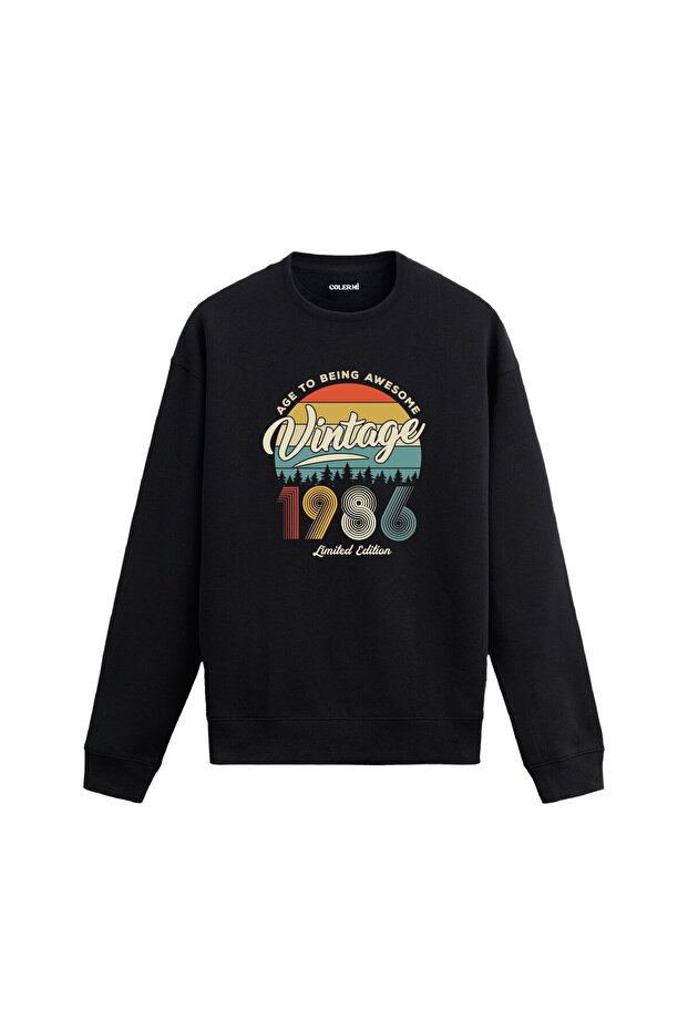1986 سويت شيرت بتصميم نوستالجي عتيق الطراز