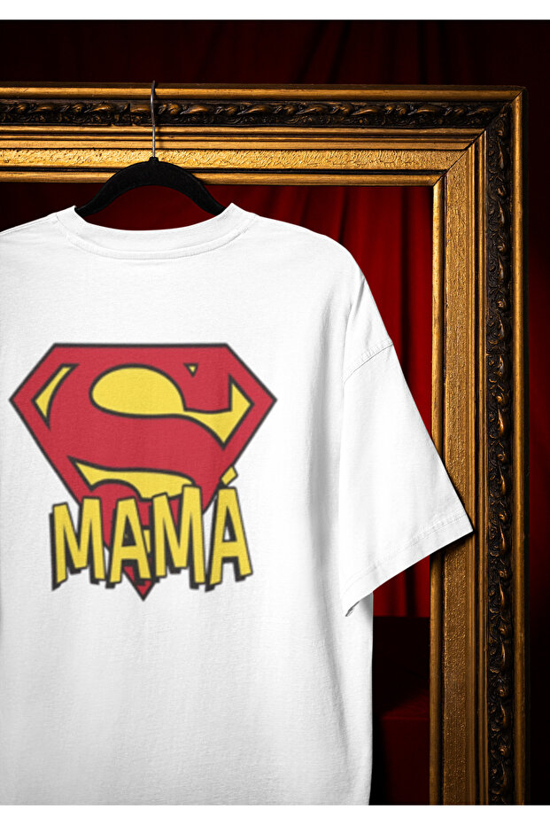 Super Mama Printed Circular Neck Cotton Oversize Fit Unisex Short Sleeve Tshirt