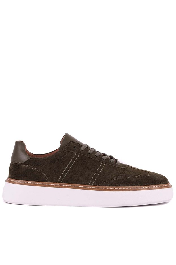 - Genuine Suede Leather Khaki Color Lace-Up Casual Men's Shoes - 250-3001