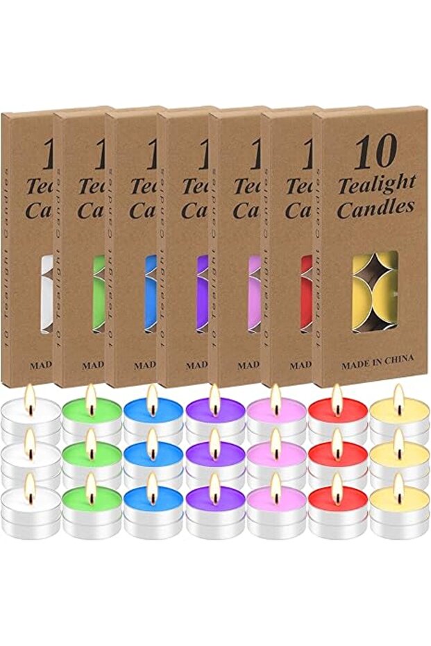 70Pcs Aluminum Tea Lights Candles Long Burning Tea Light Candles Unscented Tealight Candles