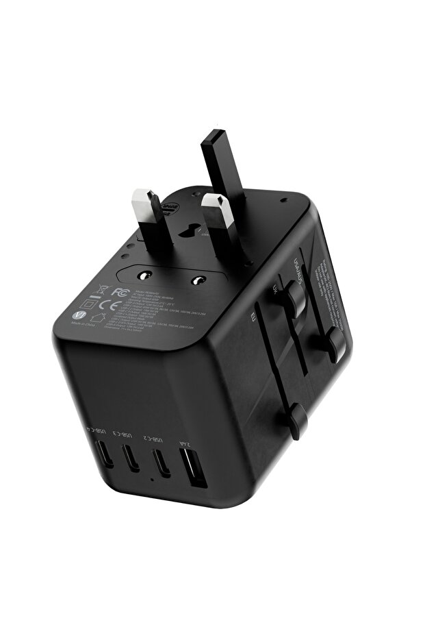 Universal Multi-Port Travel Charger Black