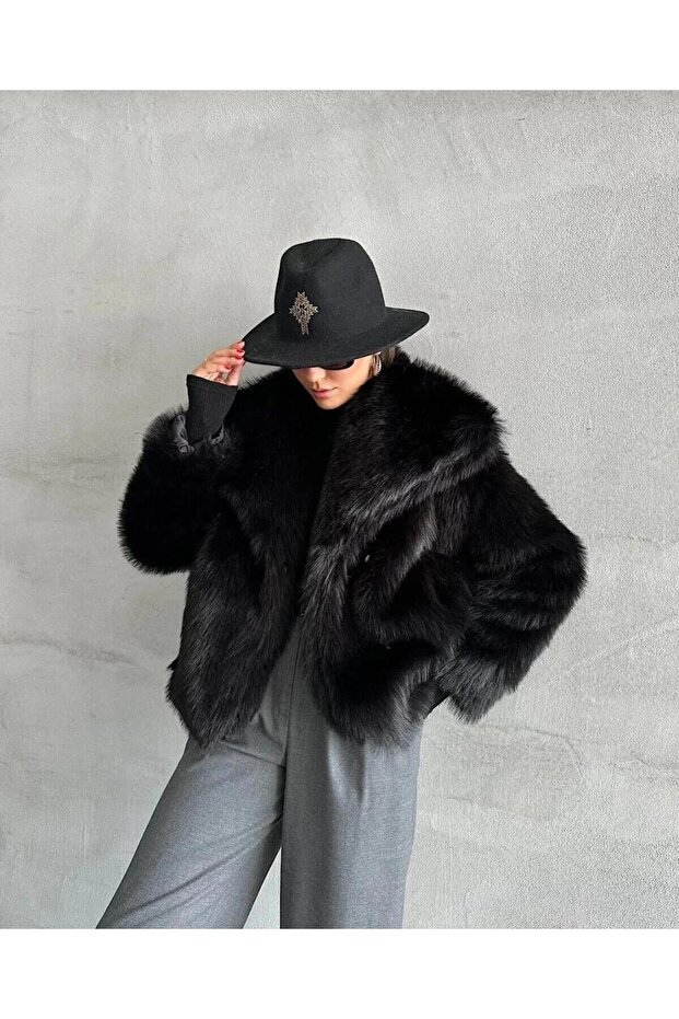 Shawl Collar Soft Touch Oversized Plush Coat