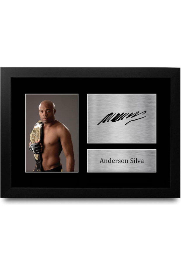 Anderson Silva MMA Gifts Printed Signed Autograph Picture for UFC Memorabilia Fans - A4 Framed