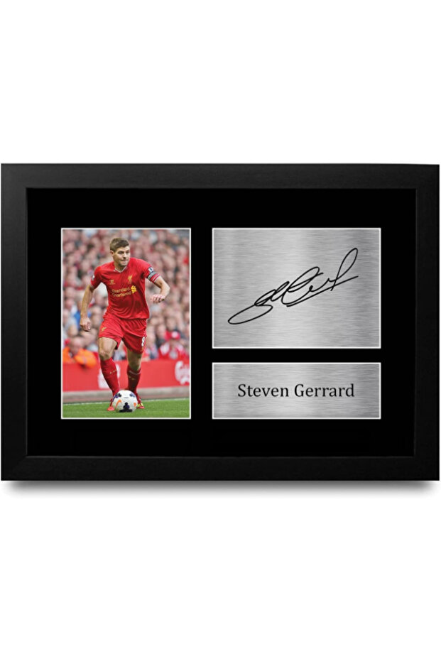 FR Steven Gerrard Gift Signed FRAMED A4 Printed Autograph Liverpool Gifts Print Photo Picture Display