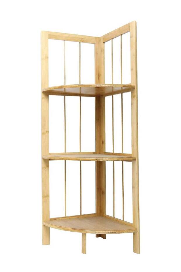 Bamboo Kitchen Accessories Bamboo Wooden Corner Shelf 3 layers