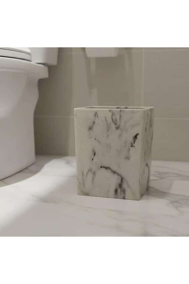 Mist Bathroom Bin 18.4x18.4x24cm - Beige
