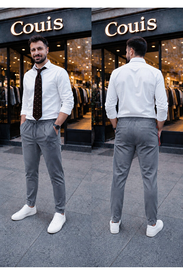 Joggers That Don'T Wrinkle and Don'T Pill, with Elastic Waistband and Drawstrings.