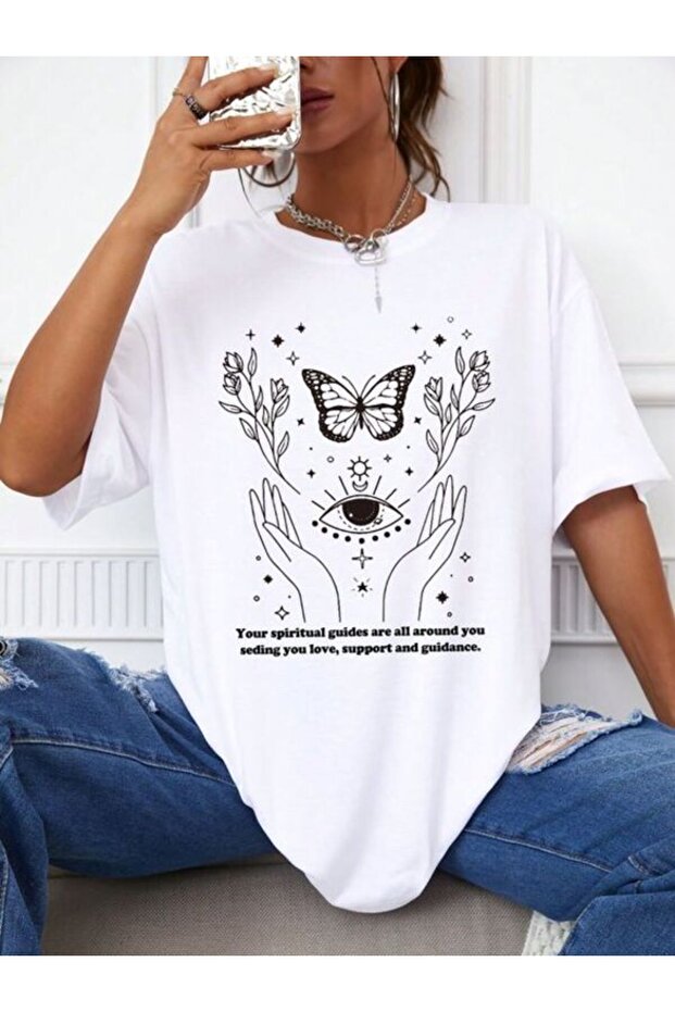 Oversize White Printed T-Shirt