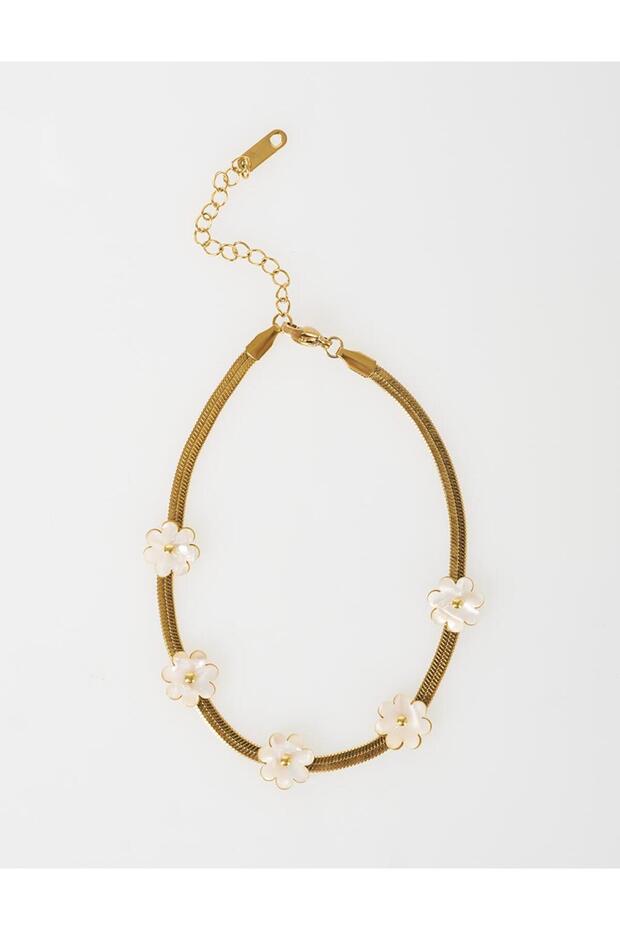 Flower Detailed Anklet Gold
