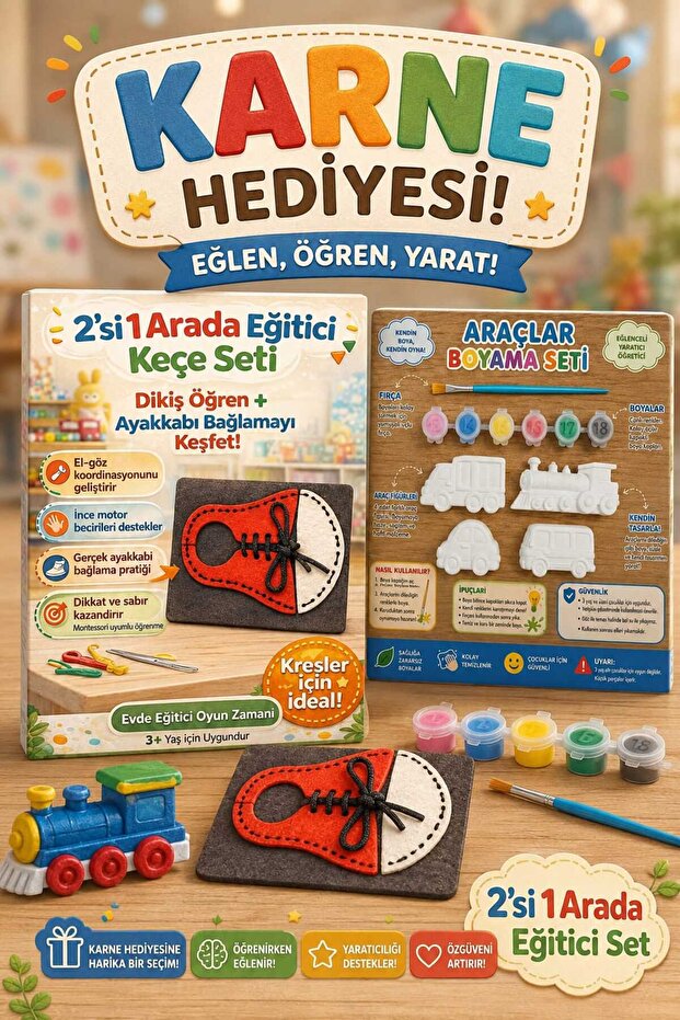 Educational Tools for Kids Paint Set Shoe Tying Activity All in One
