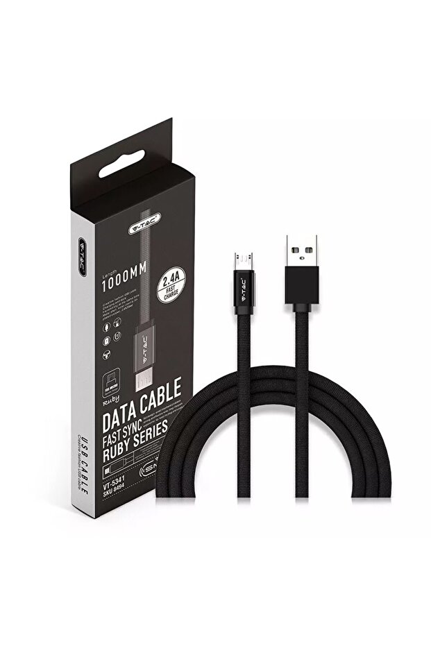 Cablu Micro USB Ediția Ruby 1 m, 2.4A, Negru - 3