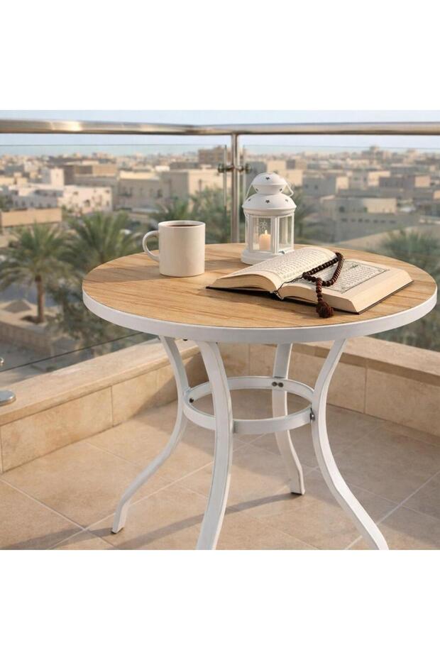 طاولة "كافيه" دائرية – 90 سم – أبيض