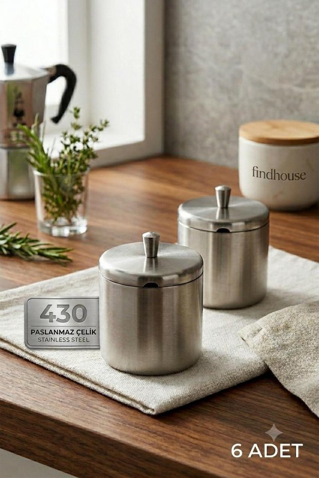 Ege Large Size 6-Piece Elite 430 Stainless Steel Spice Rack Home, Cafe, Restaurant, Hotel