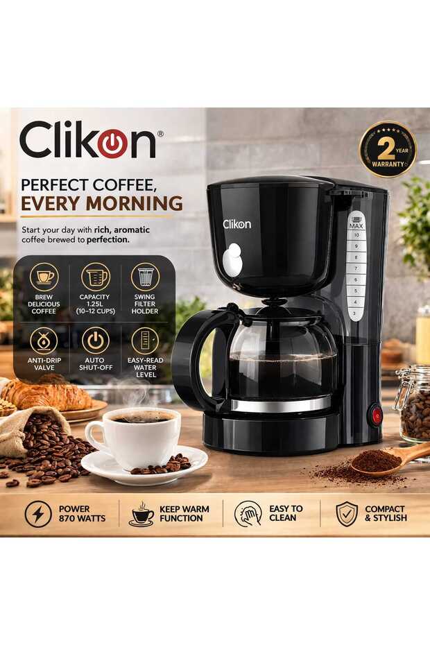 Coffee Maker 1.25L 12 Cups Auto Shut Off Drip Machine