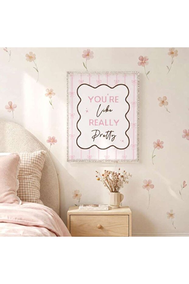 Really Pretty Paper Print Framed Wall Art 40x50cm - Pink