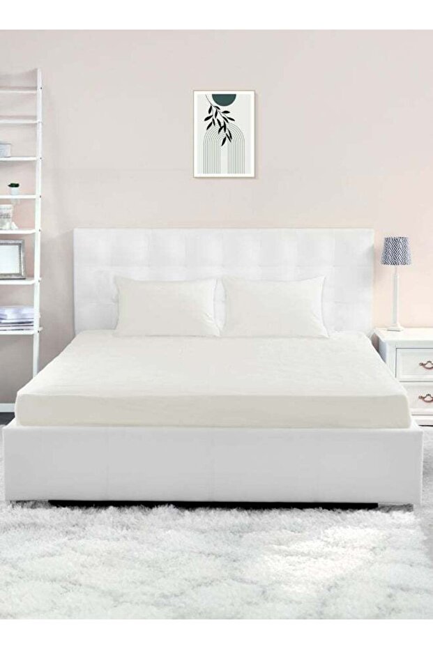 Super King Size Fitted Sheet, Soft 400TC Sateen Cotton, White, 200x200cm with 40cm Deep Pocket