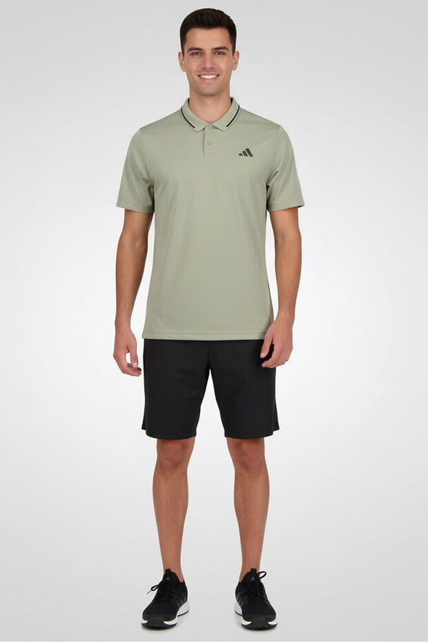 Men Regular Fit Short Sleeve Tennis Polo Shirt, Grey