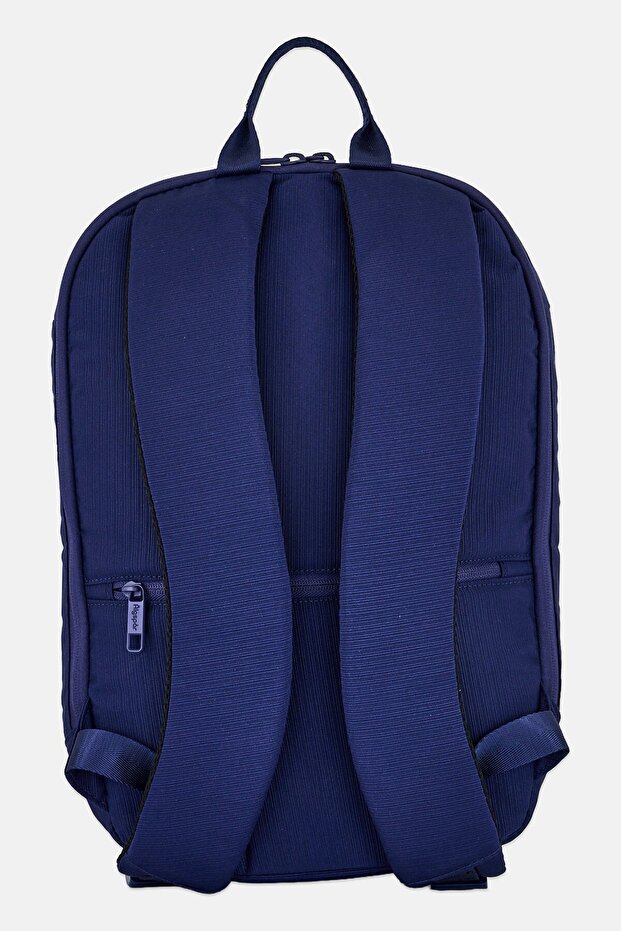 Men Brand Logo Backpack, Navy - 2