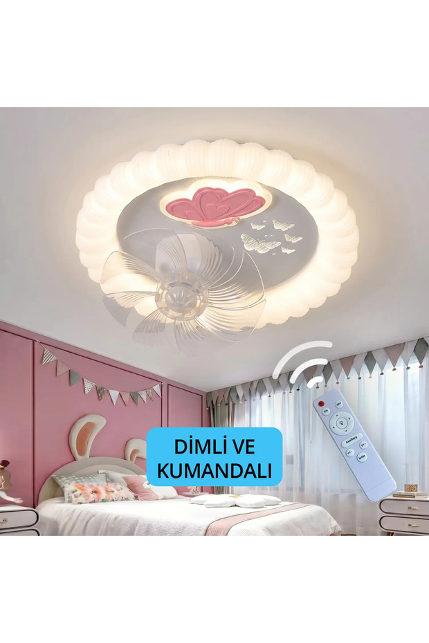 Kanatlı Fanlı Plafonyer Led Avize