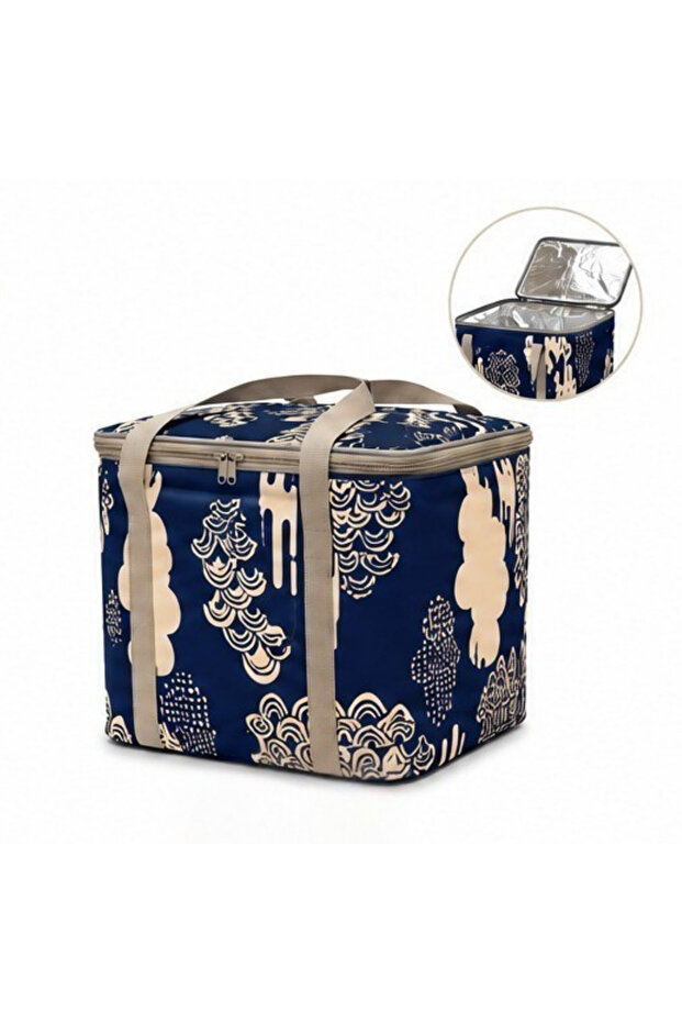20 Lt Thermal Bag - Nile Patterned Ice Cooler Bag That Keeps Things Cool for Beach and Picnics