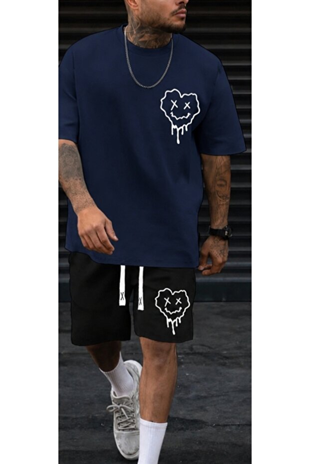 Unisex Oversize Shorts Set Short Sleeve T-Shirt Comfortable Fit Summer Casual Sports