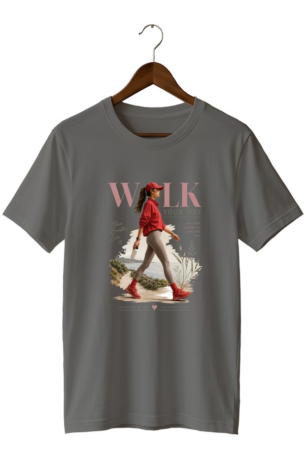 Hiking Themed Trekking Printed T-Shirt Sports T-Shirt