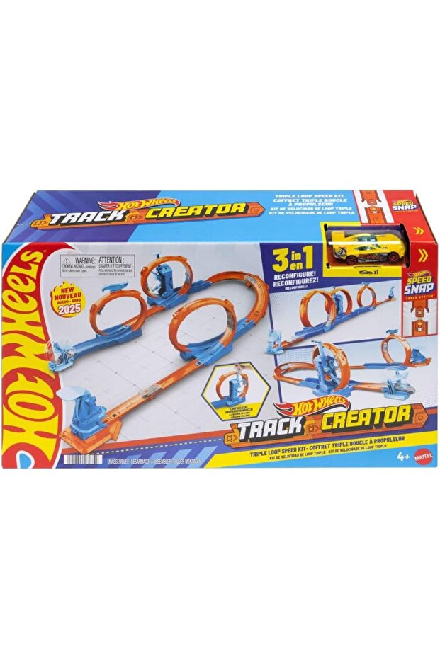 Toy Car Track Set, Triple Loop Pack & 1:64 Scale Vehicle