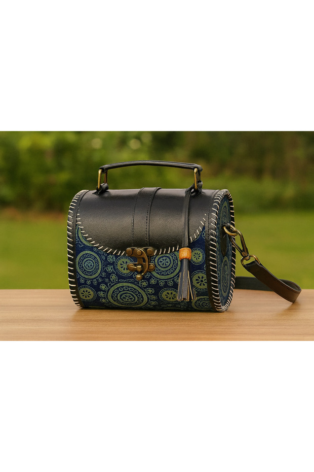Indian Dholak (Barrel- style)-Handcrafted Vegan Leather Bag