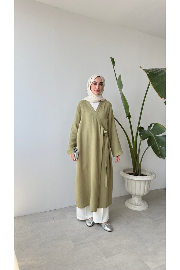 Double Collar Muslin Kimono