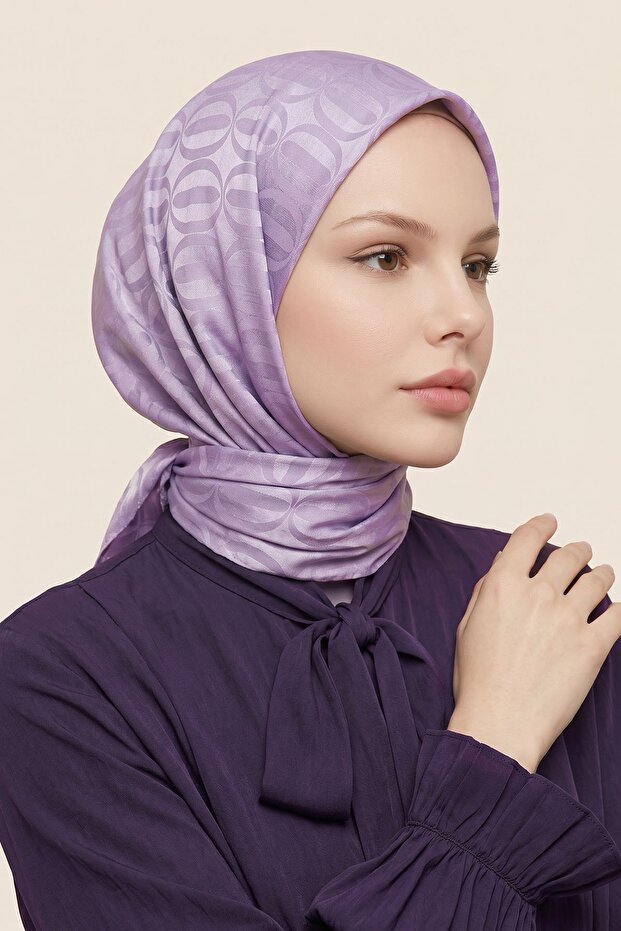 وشاح أيروبين جاكار بنمط بيضاوي - أرجواني