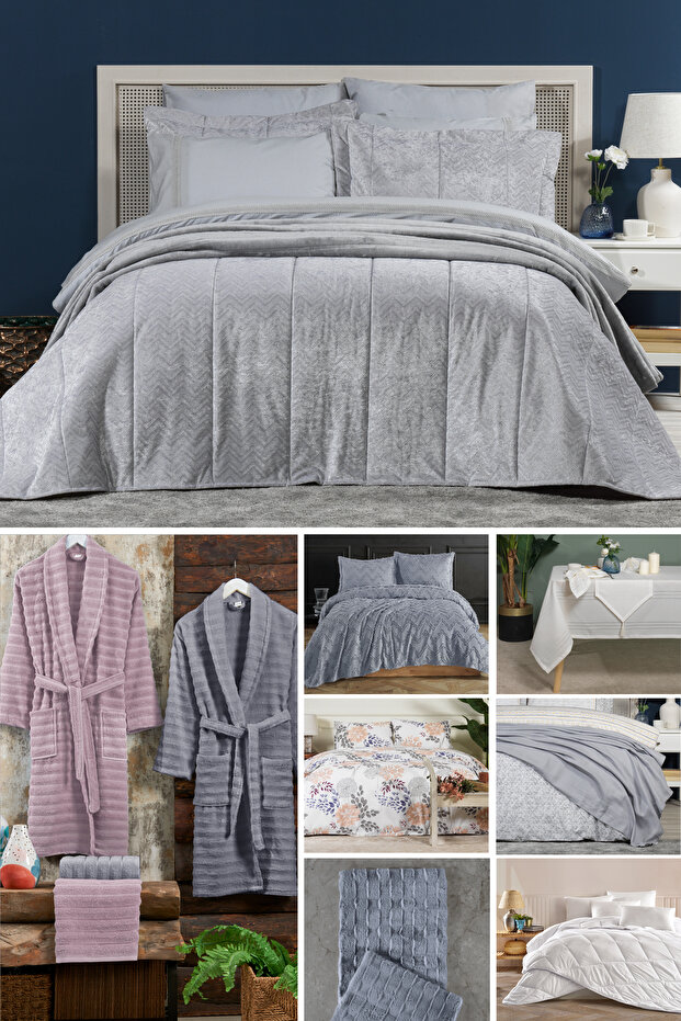 Yeni Evim Selectable Dowry Set 53 Pieces Gray
