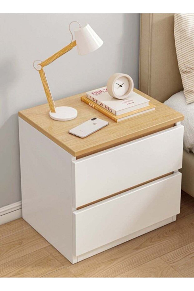Nightstands Simple Modern Bedroom Bedside Table Solid Wood Minimalist Multi-function Light Luxury Style - 3