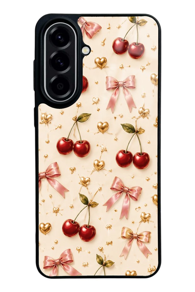 Samsung A57 Cherry Ribbon Luxe Design Glossy Phone Case