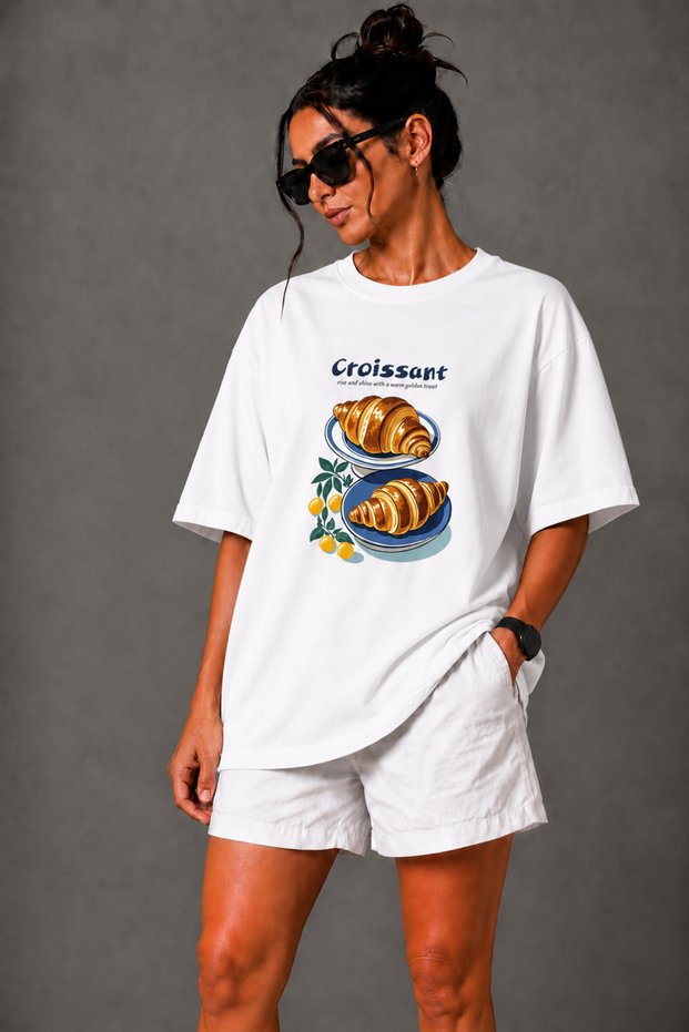 Premium Cookies Printed Unisex Oversize Women's T-Shirt Men's T-Shirt Cotton Oversize T-Shirt