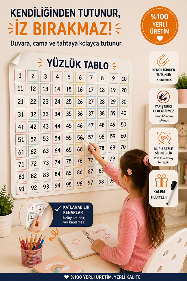 لوحة ورقية ثابتة (موديل -1) مقاس 60×60 سم مع قلم هدية