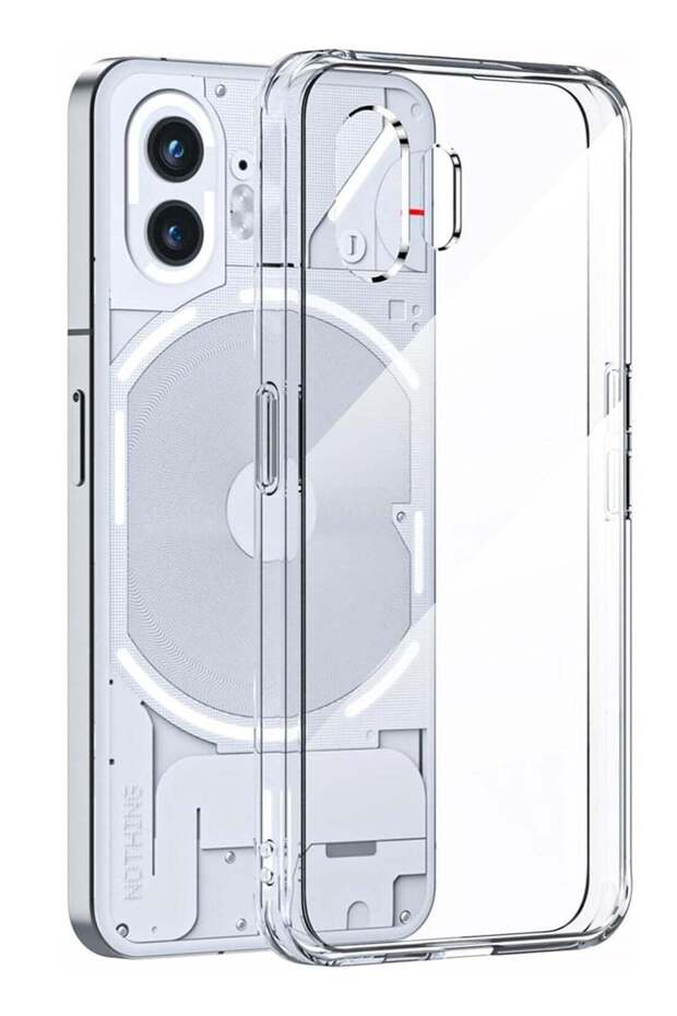 Nothing Phone 2 Case Clear, Hard PC Back + Soft TPU Bumper Crystal Clear Slim Fit