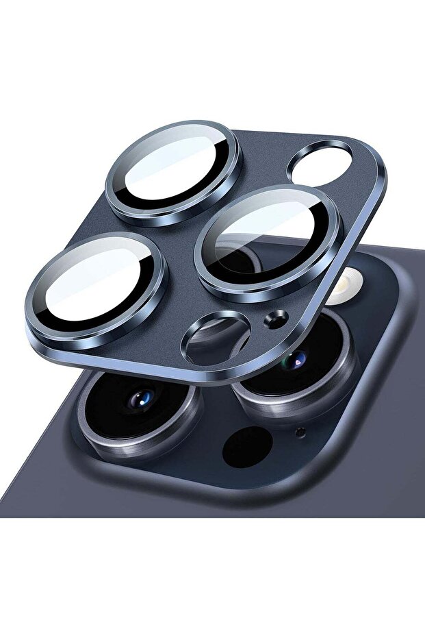Camera Lens Protector Compatible With iPhone 15 Pro Max, Full Coverage 9H Tempered Glass Ring Cover