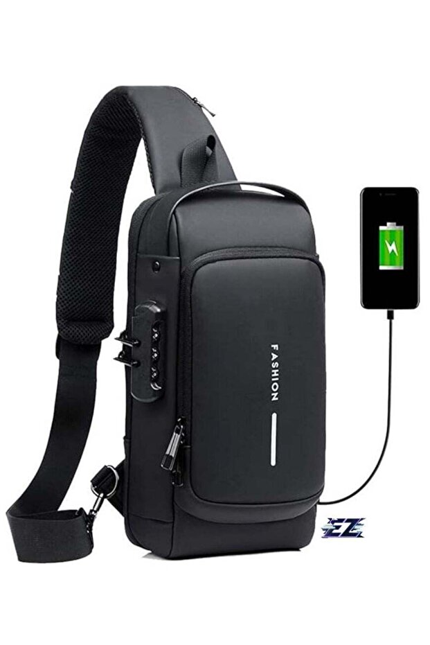 Waterproof Anti-Theft Sling Bag for Men with USB Charging Port - Crossbody Shoulder Backpack