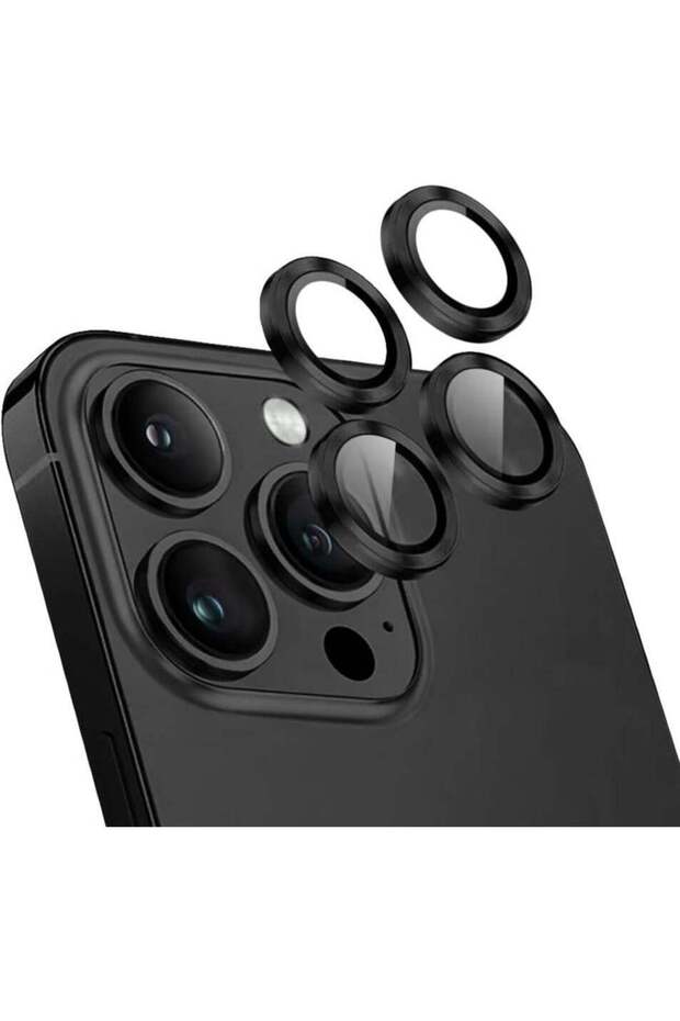 Camera Lens Screen Protector for iPhone 15 Pro/Pro Max 2023, 9H Tempered Glass (Black)