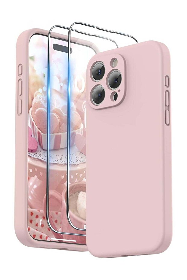 Design for iPhone 15 Pro Max Case, Liquid Silicone [2 x Screen Protectors & 1 x Lanyard] Protection