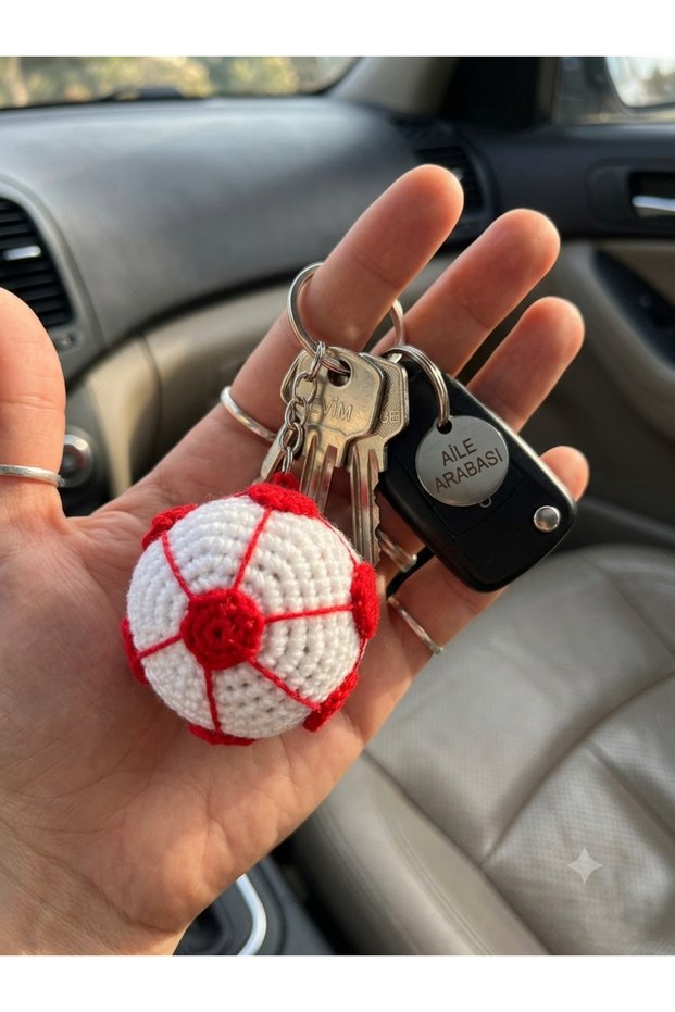 Hand-Knitted Amigurumi Ball Keychain